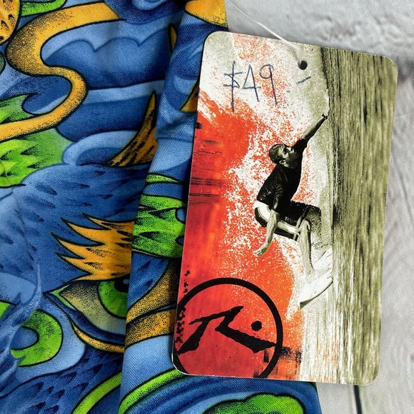 NWT VINTAGE 90'S RUSTY MEN'S AOP DRAGONS HYBRID BOARD SHORTS SIZE 33 - Picture 3 of 16